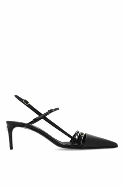 Dolce & Gabbana CZARNY Skórzane buty na obcasie