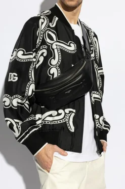 Dolce & Gabbana CZARNY Skórzana torba na pas