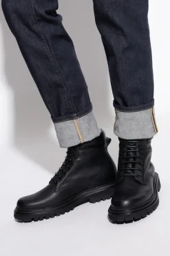 Dolce & Gabbana CZARNY Skórzane buty za kostkę