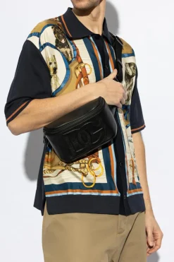 Dolce & Gabbana CZARNY Skórzana torba na pas