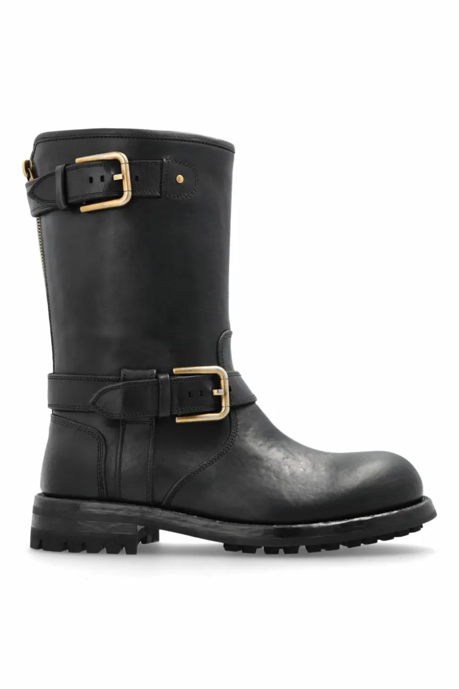 Dolce & Gabbana CZARNY Skórzane botki