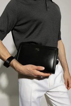 Dolce & Gabbana CZARNY Skórzana torba do ręki