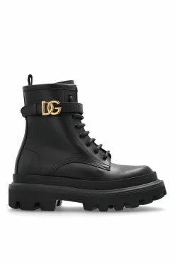 Dolce & Gabbana CZARNY Skórzane botki