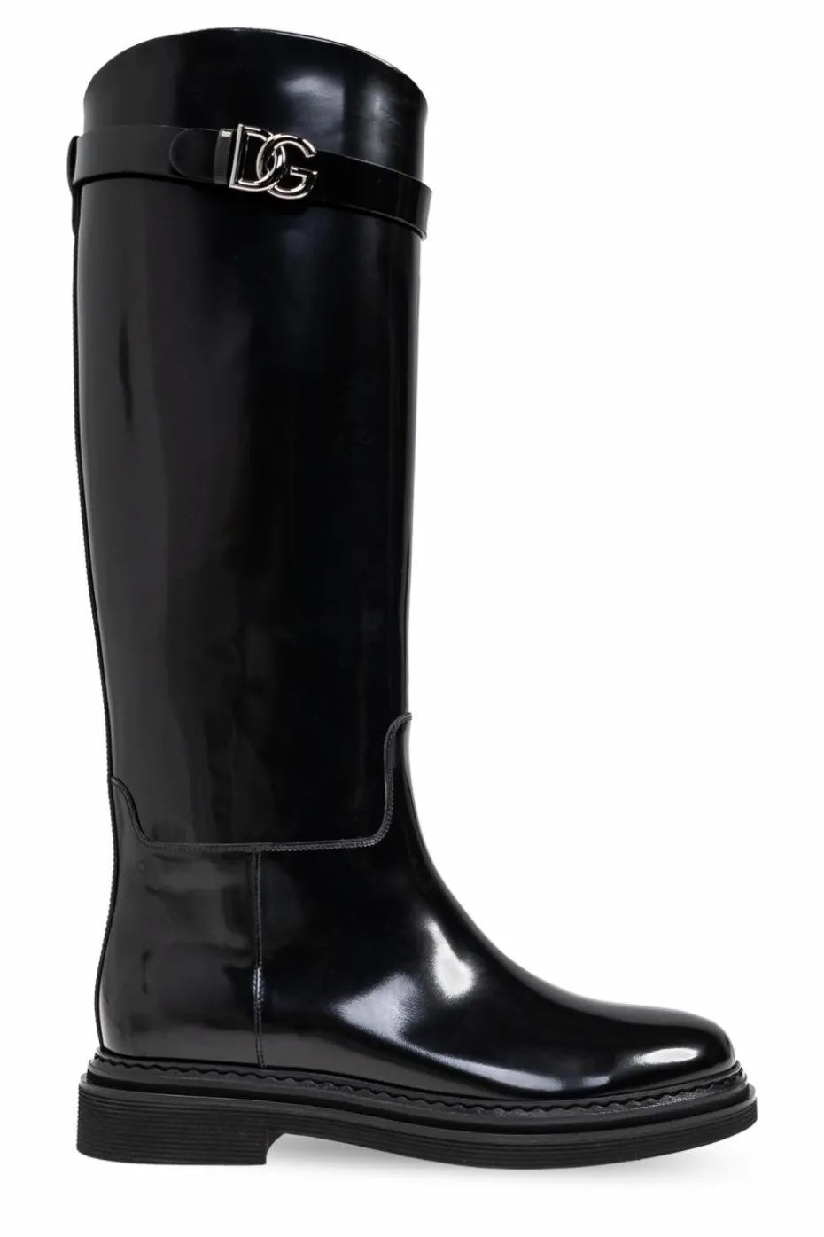 Dolce & Gabbana CZARNY Skórzane kozaki