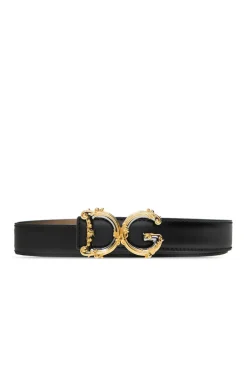 Dolce & Gabbana CZARNY Skórzany pasek