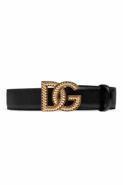Dolce & Gabbana CZARNY Skórzany pas