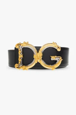 Dolce & Gabbana CZARNY Skórzany pasek