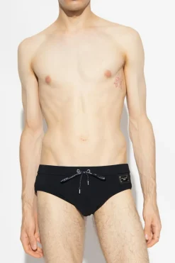 Dolce & Gabbana CZARNY Slipy kąpielowe