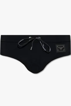 Dolce & Gabbana CZARNY Slipy kąpielowe