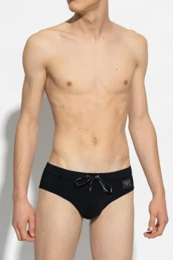 Dolce & Gabbana CZARNY Slipy kąpielowe