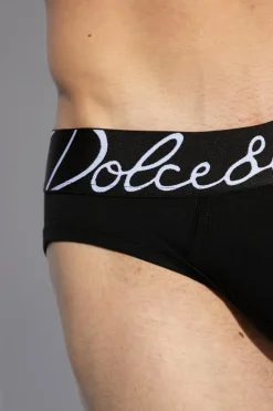 Dolce & Gabbana CZARNY Slipy z logo