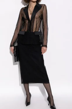Dolce & Gabbana CZARNY Spódnica z odpinaną warstwą zewnętrzną