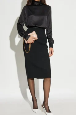 Dolce & Gabbana CZARNY Spódnica z rozcięciem z tyłu