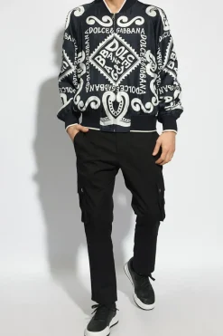 Dolce & Gabbana CZARNY Spodnie z logo