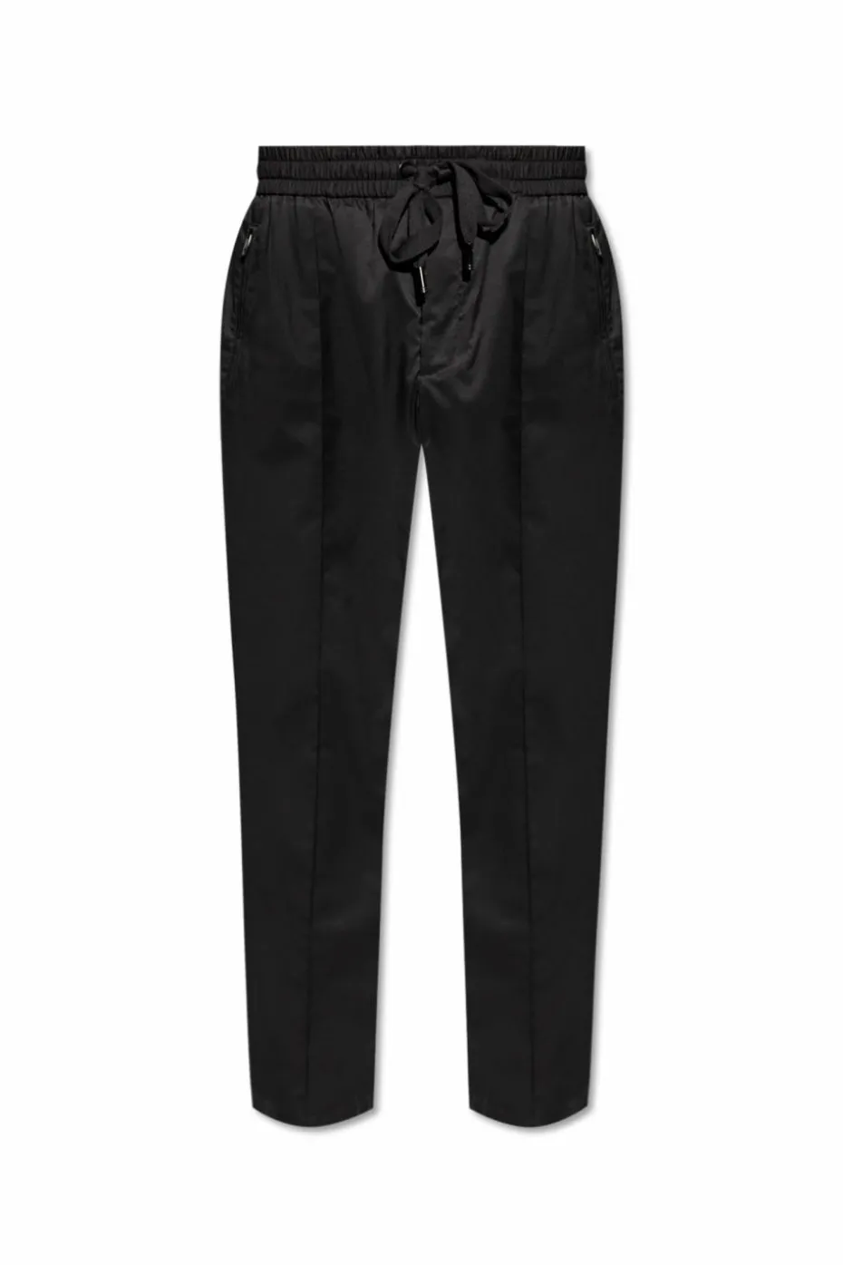 Dolce & Gabbana CZARNY Spodnie z przeszyciem na nogawkach