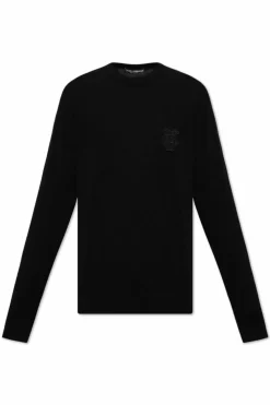 Dolce & Gabbana CZARNY Sweter z logo