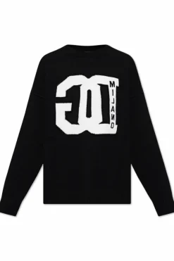 Dolce & Gabbana CZARNY Sweter z wyszytym logo