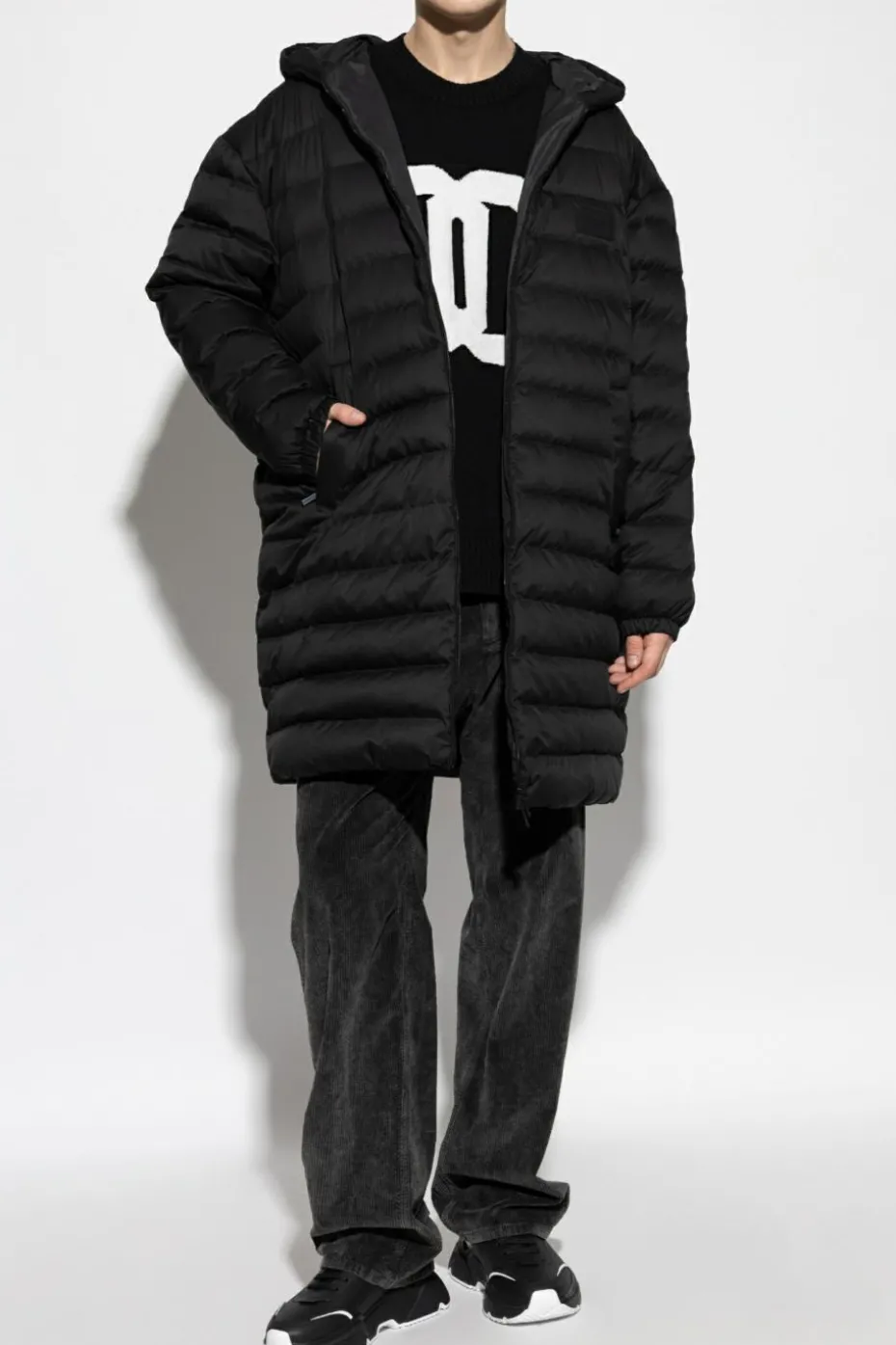 Dolce & Gabbana CZARNY Sweter z wyszytym logo