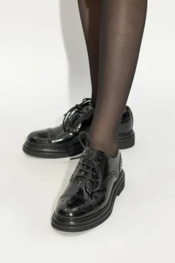 Dolce & Gabbana CZARNY Sznurowane buty na platformie