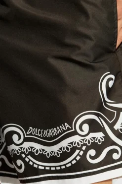 Dolce & Gabbana CZARNY Szorty kąpielowe z nadrukiem