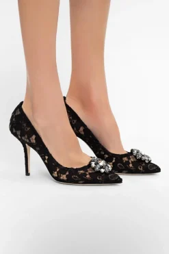 Dolce & Gabbana CZARNY Szpilki z dekoracyjną aplikacją