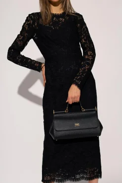 Dolce & Gabbana CZARNY Torba na ramię 'Sicily Medium'