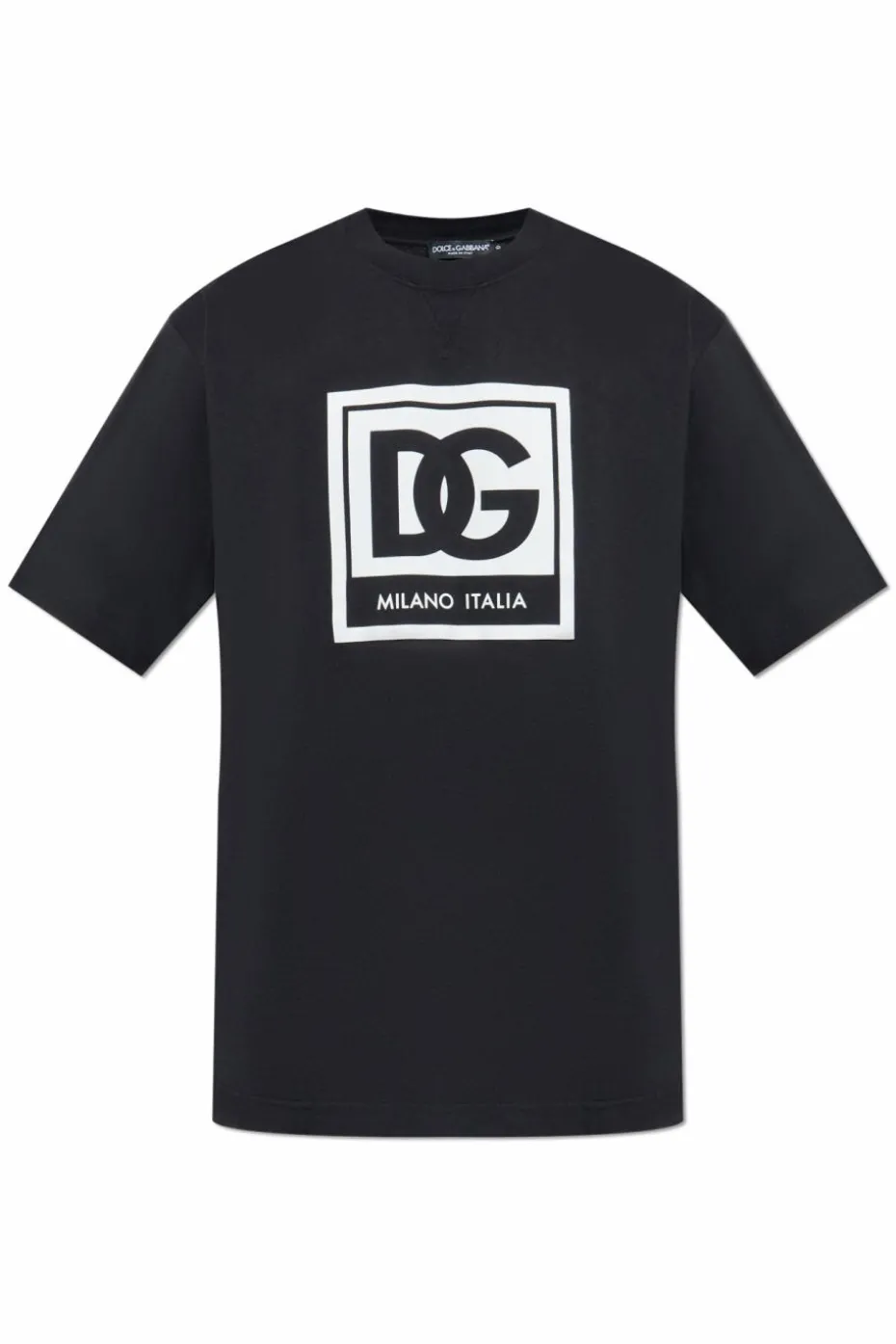 Dolce & Gabbana CZARNY T-shirt z nadrukowanym logo