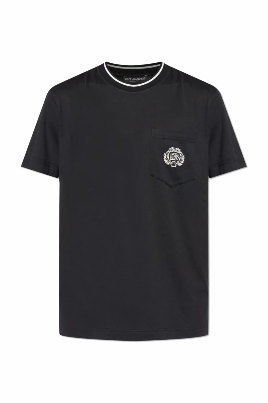Dolce & Gabbana CZARNY T-shirt z kieszenią