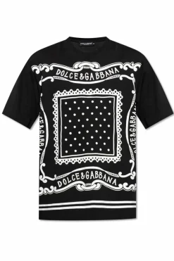 Dolce & Gabbana CZARNY T-shirt z nadrukiem