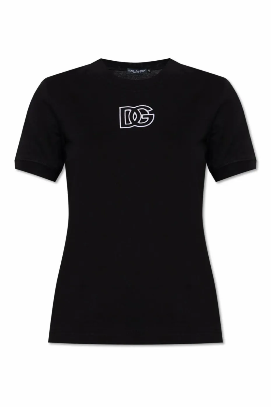 Dolce & Gabbana CZARNY T-shirt z wyszytym logo