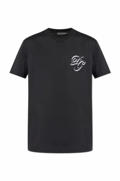 Dolce & Gabbana CZARNY T-shirt z wyszytym logo