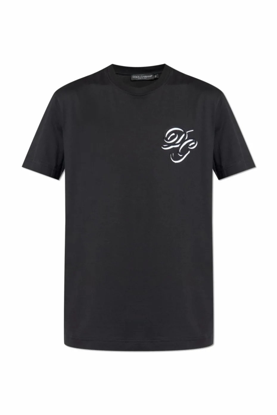 Dolce & Gabbana CZARNY T-shirt z wyszytym logo