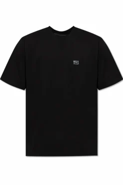Dolce & Gabbana CZARNY T-shirt z aplikacją z logo