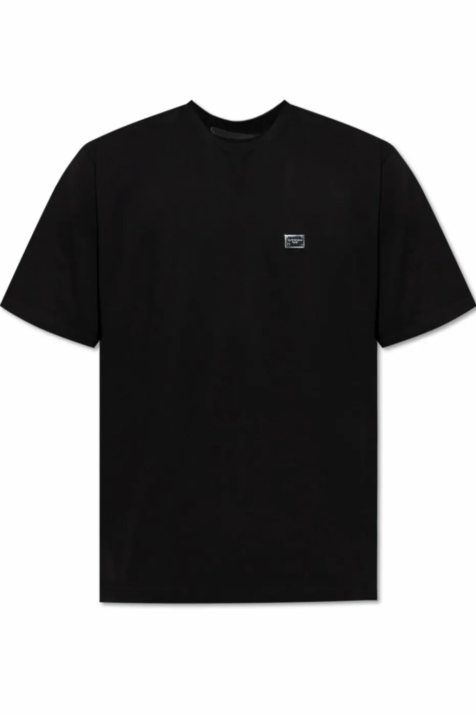 Dolce & Gabbana CZARNY T-shirt z aplikacją z logo