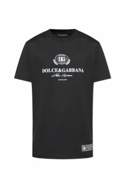 Dolce & Gabbana CZARNY T-shirt z nadrukowanym logo