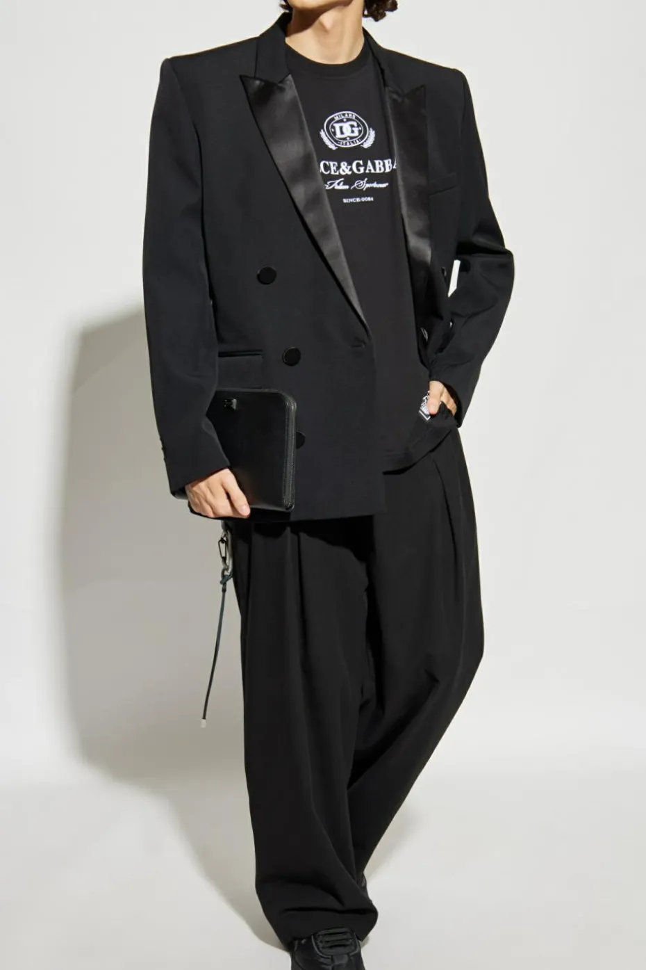 Dolce & Gabbana CZARNY T-shirt z nadrukowanym logo