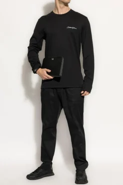 Dolce & Gabbana CZARNY T-shirt z długimi rękawami