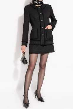 Dolce & Gabbana CZARNY Tweedowa spódnica