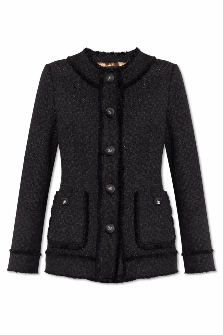 Dolce & Gabbana CZARNY Tweedowa marynarka