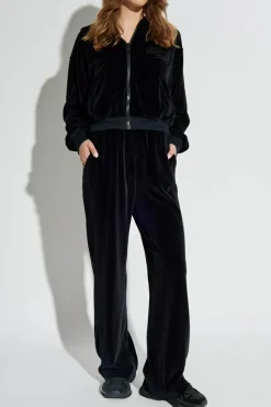 Dolce & Gabbana CZARNY Welurowe spodnie