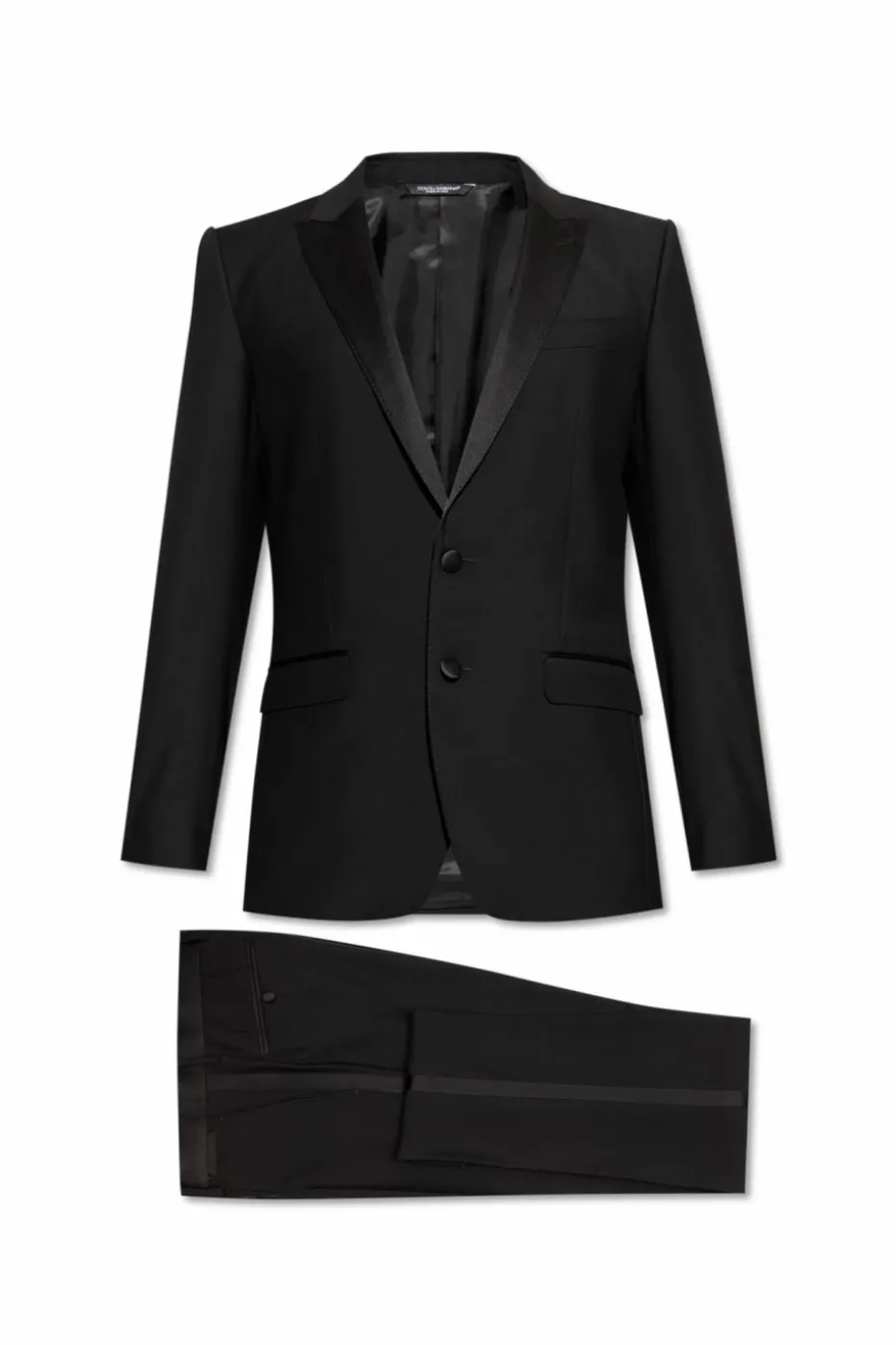 Dolce & Gabbana CZARNY Wełniany garnitur