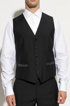 Dolce & Gabbana CZARNY Wełniany garnitur