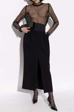 Dolce & Gabbana CZARNY Wełniana spódnica