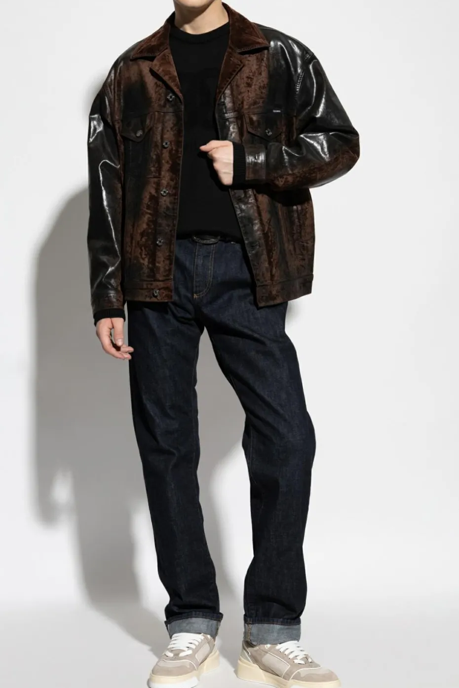 Dolce & Gabbana CZARNY Wełniany sweter z logo