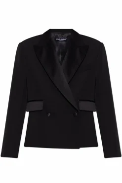 Dolce & Gabbana CZARNY Wełniana marynarka