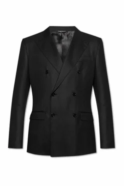 Dolce & Gabbana CZARNY Wełniana marynarka