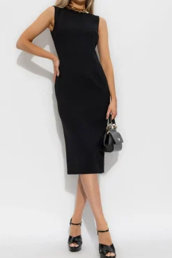 Dolce & Gabbana CZARNY Wełniana sukienka bez rękawów