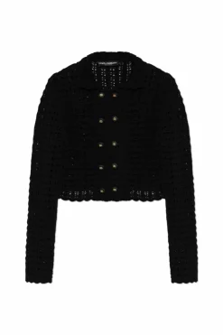 Dolce & Gabbana CZARNY Wełniany kardigan