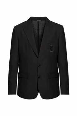 Dolce & Gabbana CZARNY Wełniana marynarka