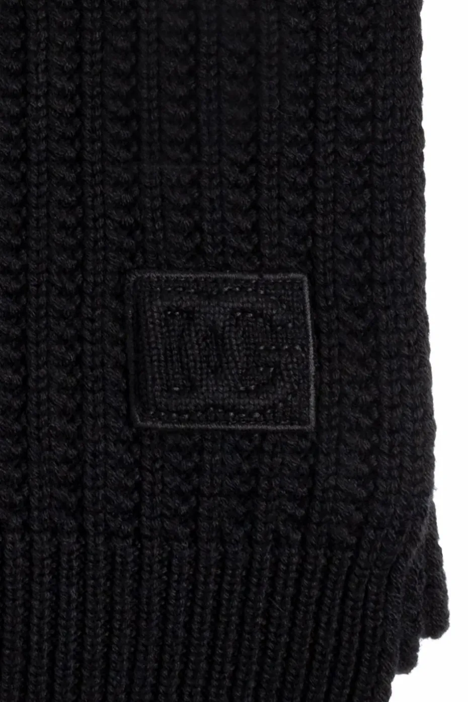 Dolce & Gabbana CZARNY Wełniany szal
